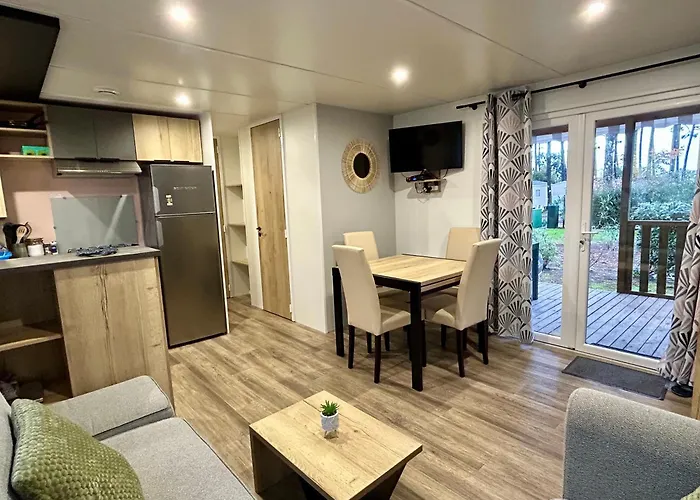 营地 Les Dunes D'Ezc - Mobil-Home Familial 6-8 Personnes, 3 Chambres Confort Premium Dans Un Camping 4 Etoiles